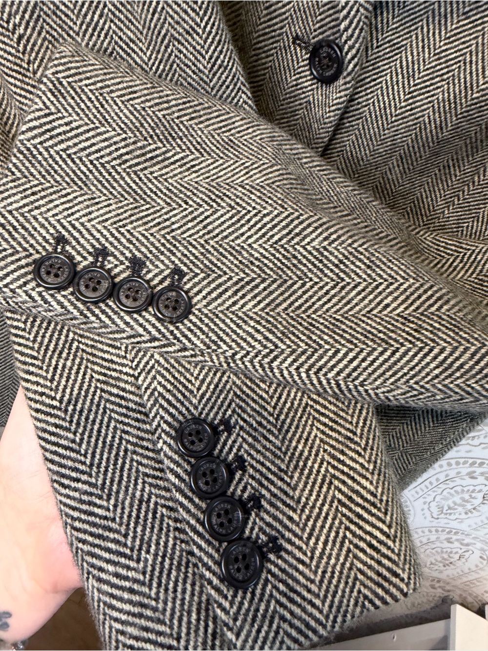 Lauren Ralph Lauren Wool Herringbone Blazer Women’s 14 - Picture 11 of 15